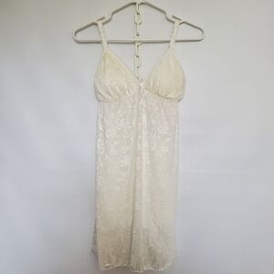Forever Camisole Mini Slip Dress Floral Lace Cream Womens (S)